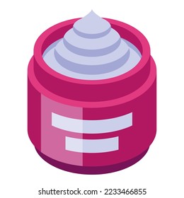 Collagen cream jar icon isometric vector. Skin age. Medical structure