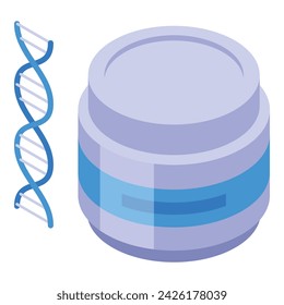 Collagen cream jar icon isometric vector. Skin care. Cosmetic serum