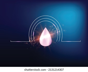 collagen drop on the skin vector illustration 