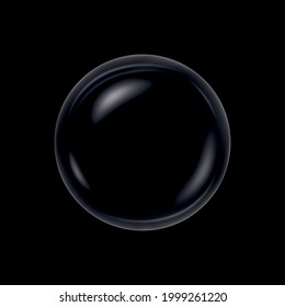 Collagen droplet isolated on transparent background. Water bubble or glass ball template.