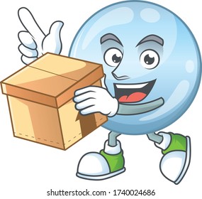 Collagen droplets cartoon design style having gift box