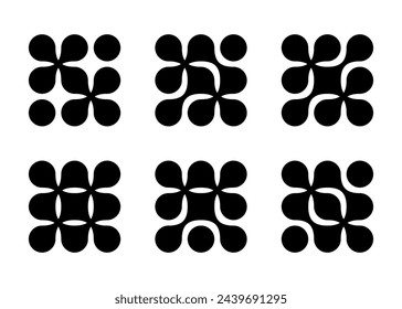 Gotas de colágeno patrón abstracto. Salud biológica y vitalidad de las burbujas moleculares. Caídas en círculo con conexiones curvas. Patrón metabólico a partir de morfos divisorios de puntos