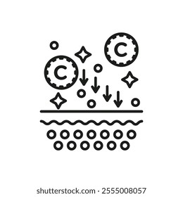 Collagen icon Simple thin line flat symbol