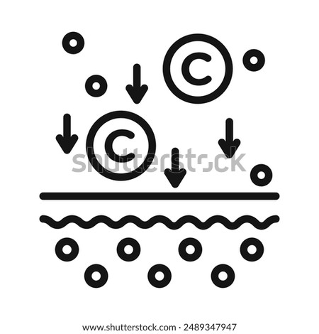 Collagen icon Vector symbol or sign set collection in black and white outline