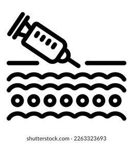 Collagen injection icon outline vector. Cosmetic care. Cream cell