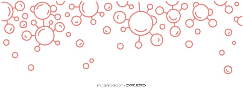 Collagen line web banner. Connective tissue protein. Elastin production image. Editable stroke. Medical  backdrop in outline style. Wellness concept. Vector illustration isolated on a white background