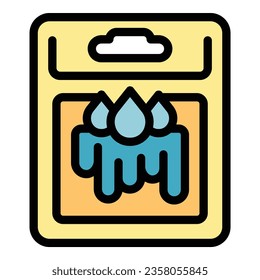 Vector de contorno de icono de máscara de color. Crema celular. Color de gel molécula plano