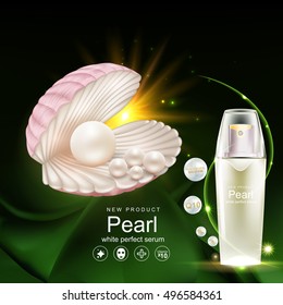 Collagen and Pearl Serum Background Product Cosmetic for Skin Concept.
