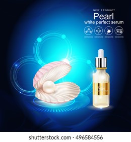 Collagen and Pearl Serum Background Product Cosmetic for Skin Concept.
