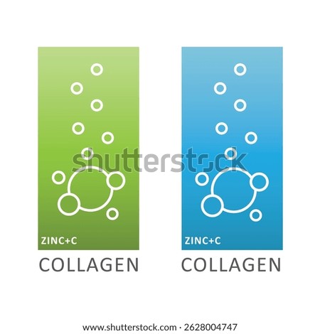 Collagen peptides vector symbol, label.