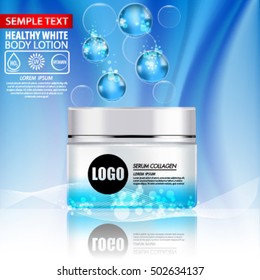 Colágeno Vector de Suero y Vitamina Perfecto para Fondo Cosmético de Piel.