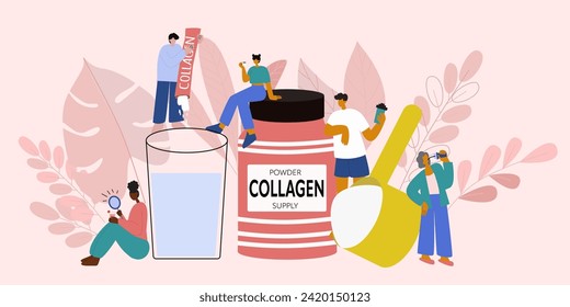 Collagen powder power for people of all ages and lifestyles. Natural beauty and health supplement for skin, bones, joints and gut. Plant or fish based. Big can of collagen and tiny people.