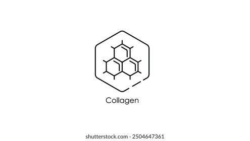 Collagen Protein Structure Vector Illustration Icon