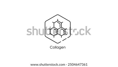 Collagen Protein Structure Vector Illustration Icon
