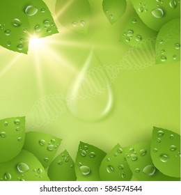 Collagen serrum drop vector medical background. EPS10