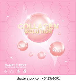 Collagen and Serum Background Concept Cosmetic for Skin.