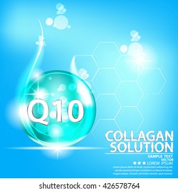 Collagen and Serum Background Concept Cosmetic for Skin.