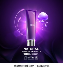 Collagen Serum Natural und Hintergrund Vector Hautpflege Kosmetik Konzept.