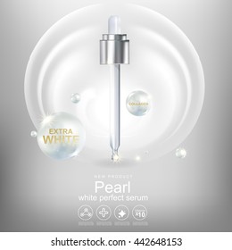 Collagen and Serum pearl Background Concept Cosmetic for Skin.