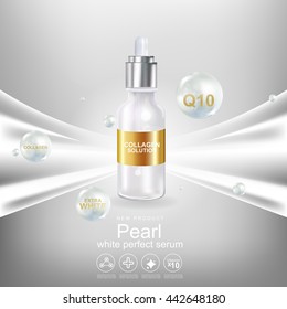 Collagen and Serum pearl Background Concept Cosmetic for Skin.