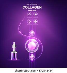 Collagen and Serum Product Vector Concept Beauty Technology for Skin Care 