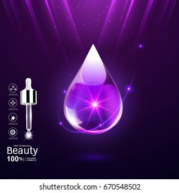 Collagen and Serum Product Vector Concept Beauty Technology for Skin Care 