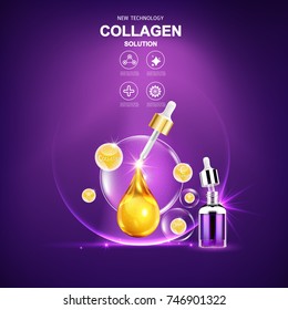 Collagen and Serum Product Vector Concept Beauty Technology for Skin Care