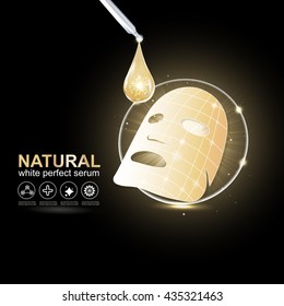 Collagen Serum Product and Vitamin Background Concept Skin Care Cosmetic.