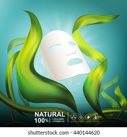 Collagen Serum Seaweed Extract  And Vitamin Underwater Background Concept Skin Care Cosmetic.