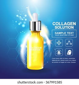 Collagen and Serum Skin Care Product Background Concept Cosmetic for Skin.