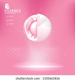 Collagen Serum and Vitamin Background Concept Skin Care Cosmetic.