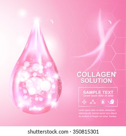 Collagen Serum and Vitamin Background Concept Skin Care Cosmetic.