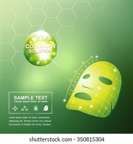 Collagen Serum and Vitamin Background Concept Skin Care Cosmetic.