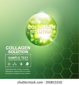 Collagen Serum and Vitamin Background Concept Skin Care Cosmetic.