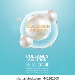 Collagen Serum and Vitamin Background Concept Skin Care Cosmetic.