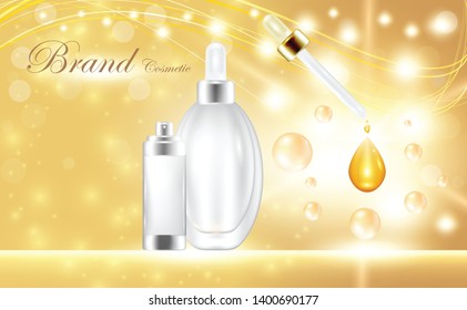 Collagen Serum and Vitamin Background Skin Care Cosmetic