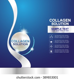 Collagen Serum and Vitamin Background Skin Care Cosmetic.