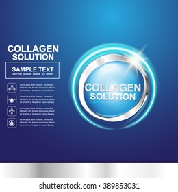 Collagen Serum and Vitamin Background Skin Care Cosmetic.