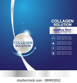 Collagen Serum and Vitamin Background Skin Care Cosmetic.