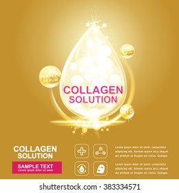 Collagen Serum and Vitamin Beauty Concept Skin Care Cosmetic.
