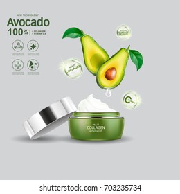 Collagen Serum and Vitamin Bottle Vector Background for Skin Care Cosmetic Products.