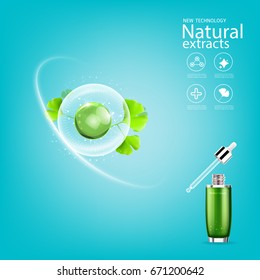 Collagen and Serum Vitamin Vector Background for Skin Care Products.