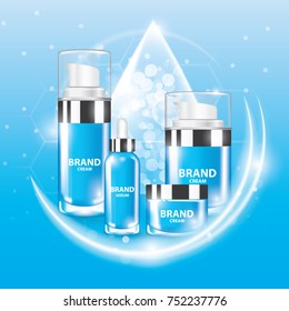 Collagen skin care blue serum vector illustration