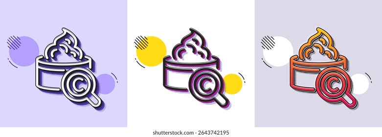 Collagen skin line icon. Halftone dotted pattern. Gradient icon with grain shadow. Cream care sign. Cosmetic lotion symbol. Line collagen skin icon. Various designs. Vector
