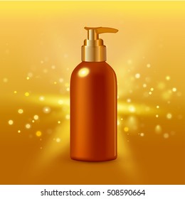 Collagen solution intensive cream tube gold background advertisement poster for pharmaceutical and cosmetics products realistic vector illustration