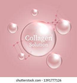 Collagen solution on a pink background