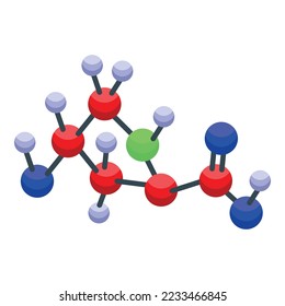 Collagen structure icon isometric vector. Skin molecule. Age cell