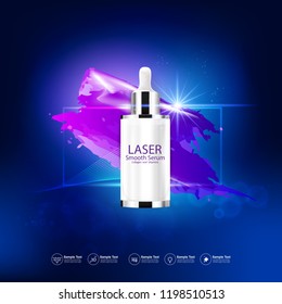 Collagen and Vitamins on Laser Background Vector for Cosmetics  Products and Skin Care Banner Template
