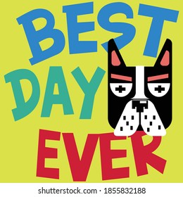 collage.Vector illustration dog head.Papercut ready for contemporary scandinavian flat design- poster, invitation, post card, t-shirt design.
