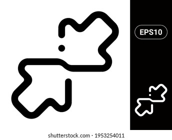Flecha de colapso Icono de línea elegante vector para UI y UX